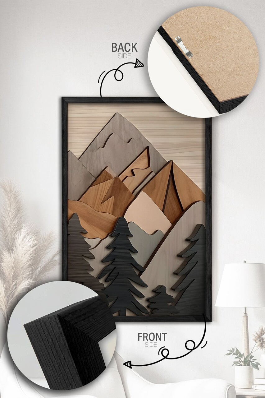 Set 3 tablouri decorative, Ersy3Syhcrv61, MDF, Multicolor - view 5