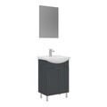 Set Dulap de Baie cu Chiuvetă și Oglindă (2 Piese), Hanah Home, Purus 55, Antracit mat