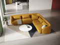Coltar reversibil 5 locuri, Tulum, Cosmopolitan Design, 255x255x70 cm, catifea, galben