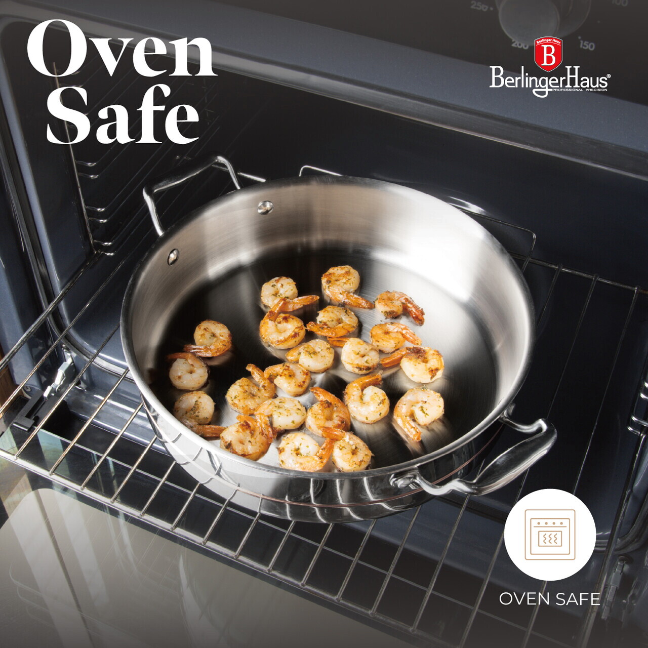 Oala cu capac Berlinger Haus, Copper Touch, 28 cm, inox, argintiu - imagine 12