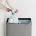 Cos de gunoi cu soft touch, Brabantia, Bo Touch Mineral, 2x30 L, 31.2x54.5x65.6 cm, otel, gri
