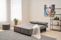 Canapea extensibila 3 locuri, Balcab Home, 825BLC4310, Lemn, Gri