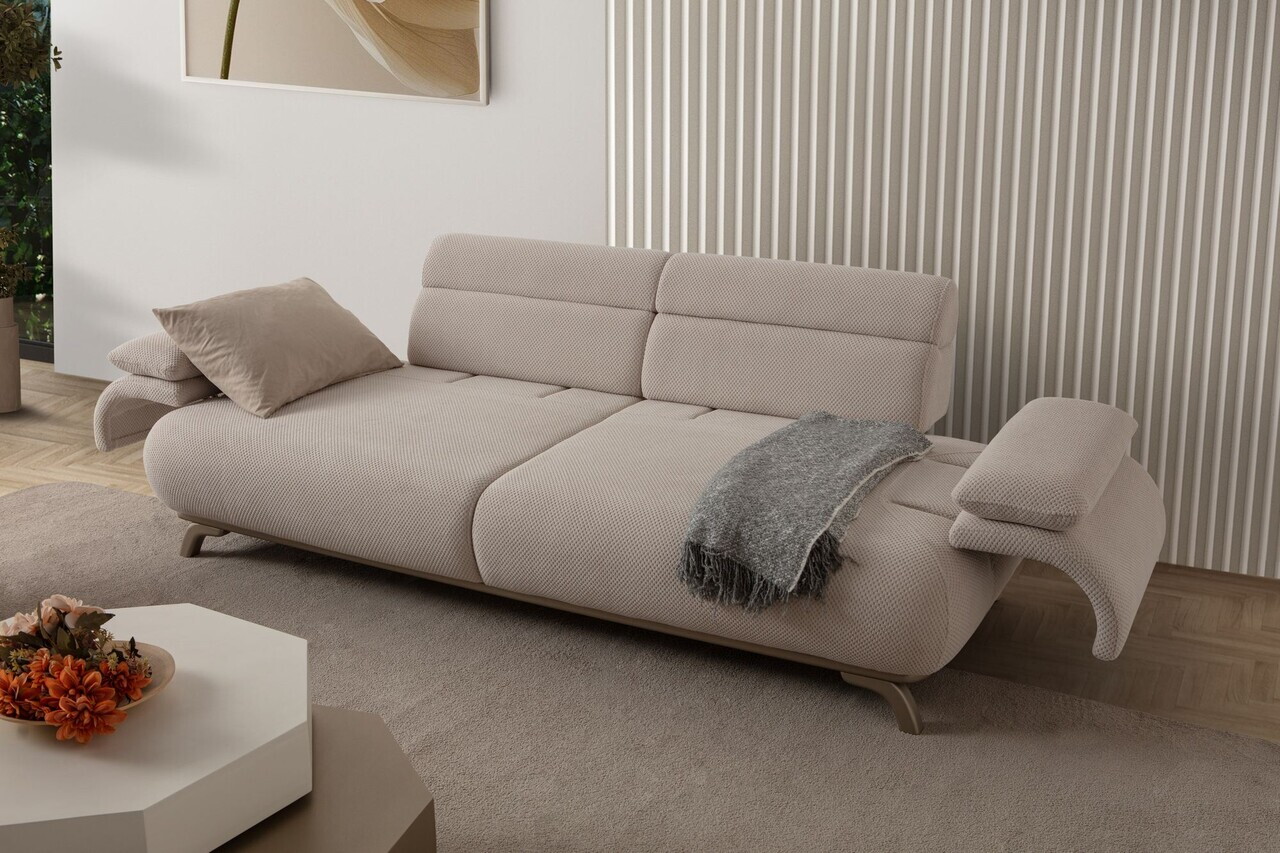 Canapea 3 locuri, Atelier del Sofa, 752EST1135, Lemn de carpen/PAL melaminat, Bej - view 2