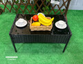 Set mobilier de gradina 4 piese Heinner, 99x41x79 cm/71x41x39 cm, otel/sticla, negru
