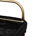 Cos de rufe Lorrey, Homla, 42x27x49 cm, metal/poliester, negru/auriu