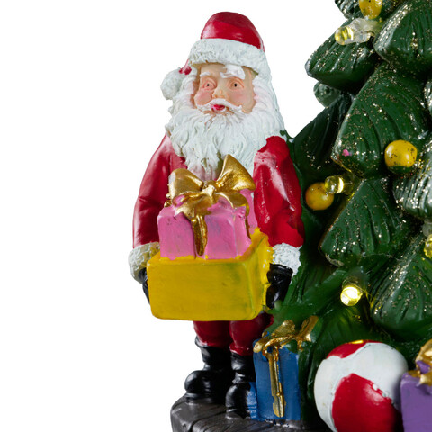 Decoratiune luminoasa Girl and Santa Claus, Lumineo, 10x8.5x15.5 cm, polirasina, multicolor