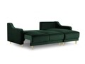 Coltar extensibil reversibil, Pansy, Mazzini Sofas, 4 locuri, cu lada de depozitare, 220x150x90 cm, catifea, verde bottle