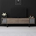 Comoda TV, Bexley, Chrome Line, Nuc / Negru
