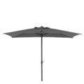 Umbrela dreptunghiulara cu manivela, Calpe, L.200 l.300 H.259 cm, aluminiu, negru/gri