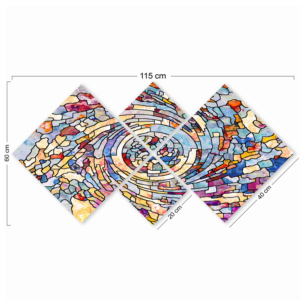 Set 4 tablouri decorative, 4MDF608678174, MDF, Imprimat UV, Multicolor