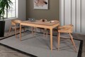 Set masa extensibila si 4 scaune, Fairfax, Lucas, Lemn de fag, Natural