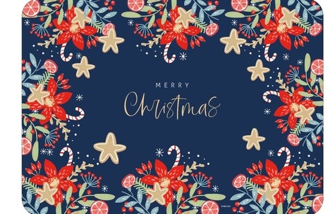 Suport pentru farfurie holly merry christmas, 39x28 cm, multicolor