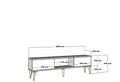 Comoda TV, Olivia, Ipek, 180x44.6x29.6 cm, PAL , Antracit / Argintiu