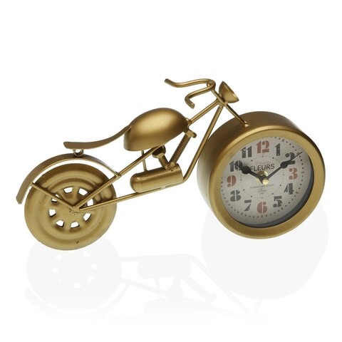 Ceas de masa Motorbike, Versa, 31 x 5.5 x 17 cm, metal, auriu