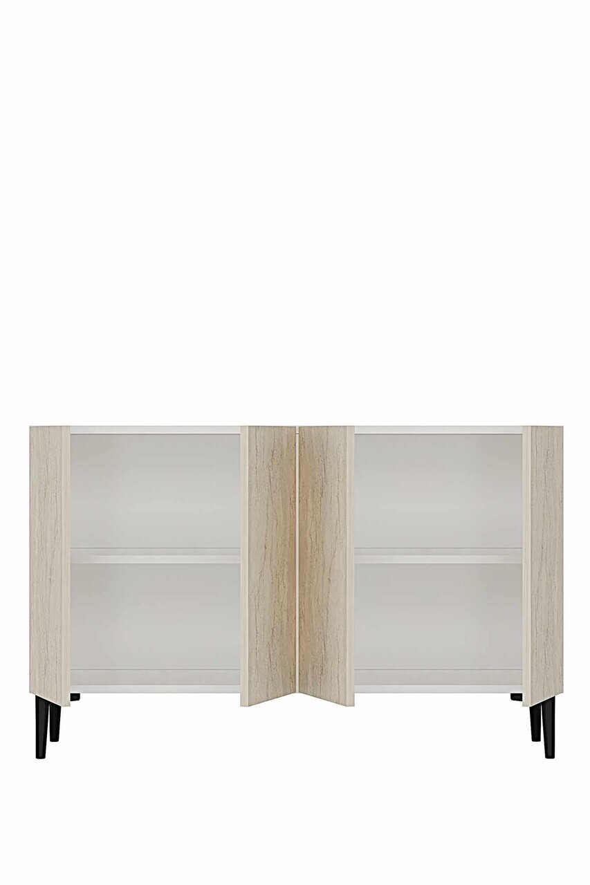 Consola, Hanah Home, Didema 120, 120x79x32 cm, Alb / Travertin — imaginea 6