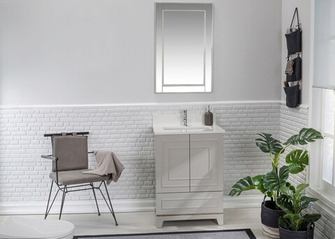 Set mobilier de baie (2 piese), jussara, ohio 24, gri
