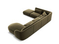 Coltar panoramic stanga 6 locuri, Tulum, Cosmopolitan Design, 330x255x70 cm, catifea, verde