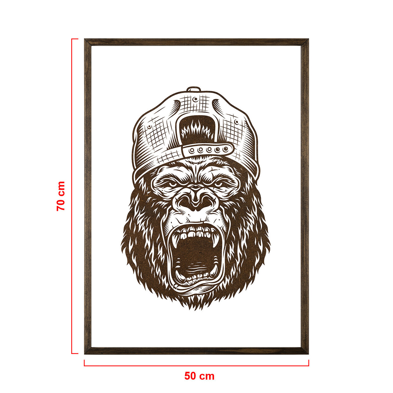 Tablou decorativ, TD153, Lemn, Desenat manual, Natural