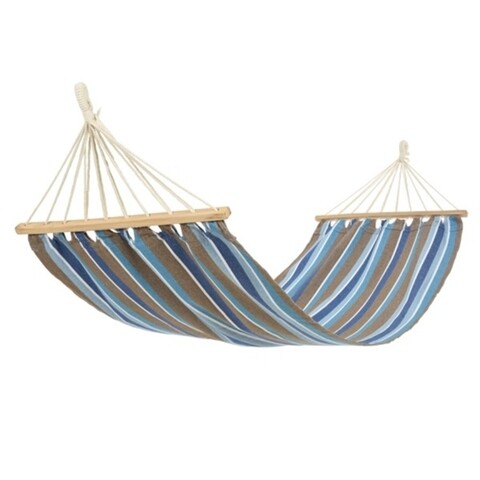 Hamac Stripes Brwon, Decoris, 200x80 cm, albastru/maro