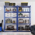 Set 2 rafturi modulare pentru depozitare, Songmics, max 875 kg, 90x40x180 cm, MDF/otel, albastru