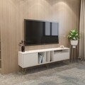 Comoda TV, Zena Home, Mistico (180), PAL, Alb/Auriu