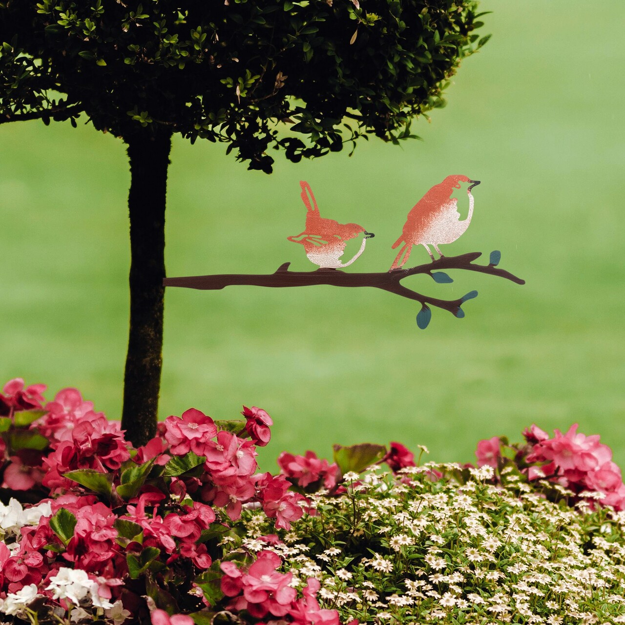 Obiect decorativ de grădină, Bird on the branch 23, 22x55 cm, Multicolor - imagine 2