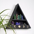 Raft de perete, Evila Originals, Cry001-S, 30x30x6 cm, Lemn masiv, Negru