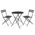 Set mobilier de gradina 3 piese Sira, 60 x 60 x 71 cm, otel, grafit