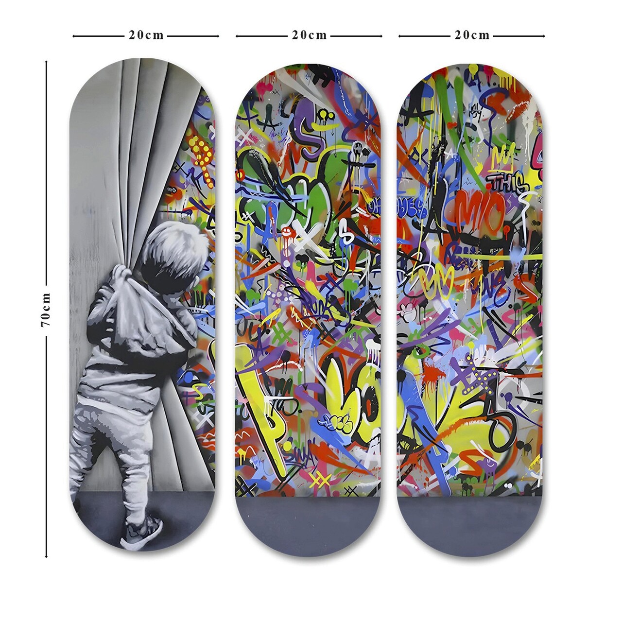 Set 3 tablouri decorative, 3KY3810, Imprimat UV, Multicolor - view 3