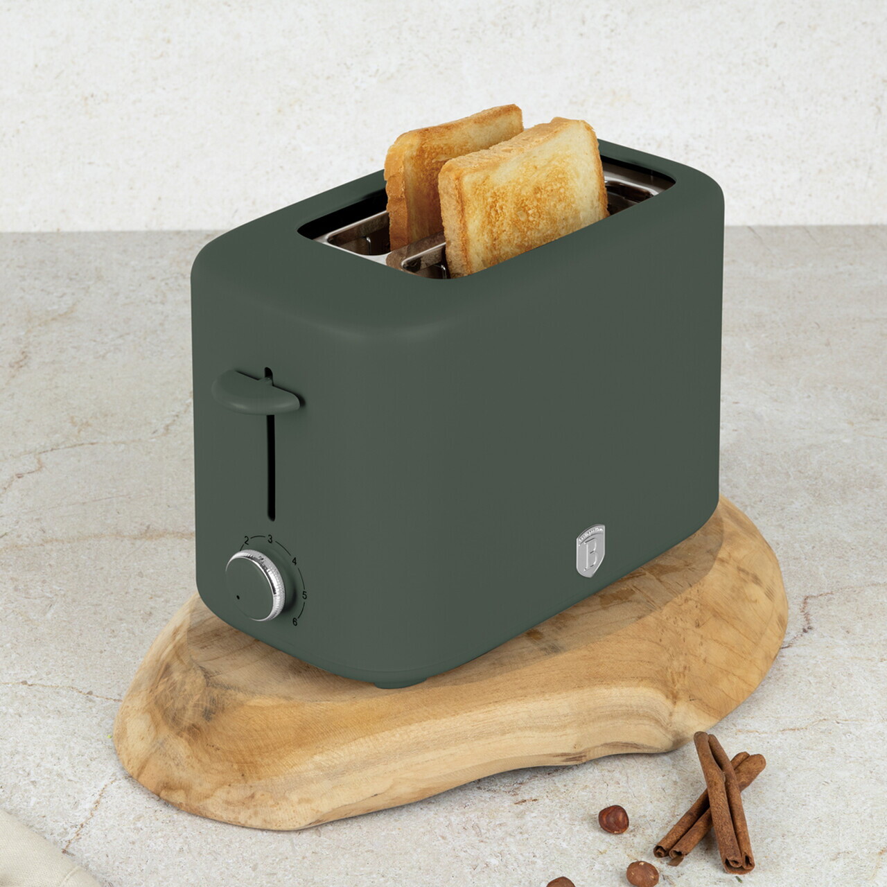 Prajitor de paine cu capac Berlinger Haus, Matte Green, 750W, inox, verde mat - imagine 3
