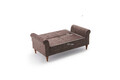 Canapea extensibilă cu 2 locuri, Balcab Home, 825BLC1712, Lemn de fag, Maro