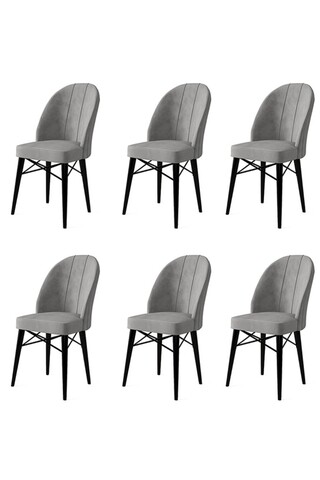 Set de scaune, Charlotte, Ritim, Metal, Gri/Negru