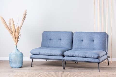 Canapea extensibila martin sofabed, futon, 3 locuri, 180x130 cm, metal, albastru grizzled