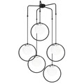 Lustra, Dolunay - 4511, Opviq, 74 x 103 cm, 5 x E27, 40W, negru/alb