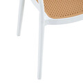 Scaun de gradina Ember, Pakoworld, 52.5x56.5x81 cm, polipropilena cu protectie UV, alb/bej