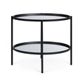 Masuta de cafea Jens, Bizzotto, 64x44x55.5 cm, otel/sticla, negru