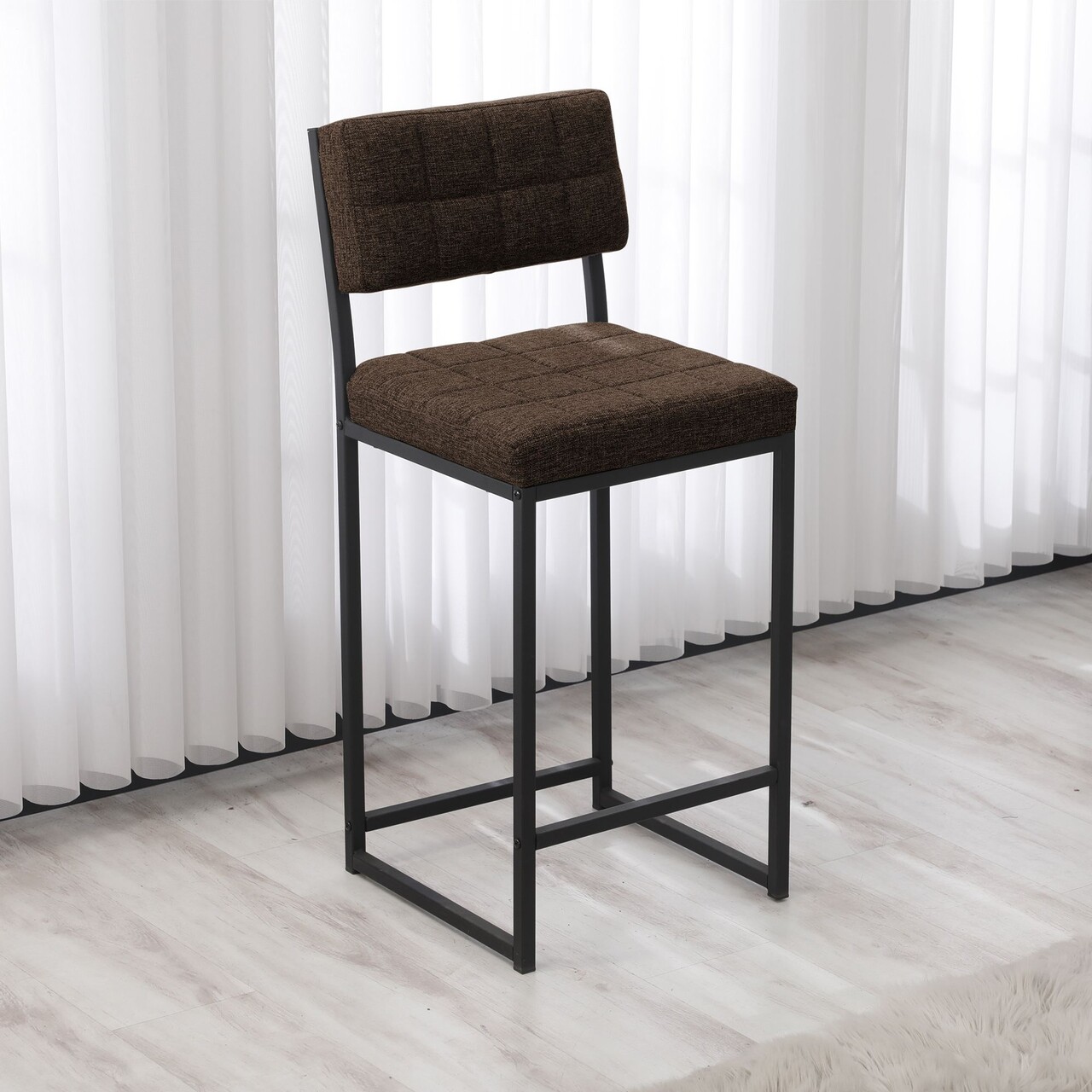 Scaun de bar, Hanah Home, Retro, 40x98x40 cm, Maro - imagine 2