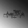 Decoratiune de perete, Boston, Metal, Grosime: 2 mm, Negru