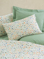Lenjerie de pat pentru o persoana (FR), Lola - Green, Cotton Box, Bumbac Ranforce