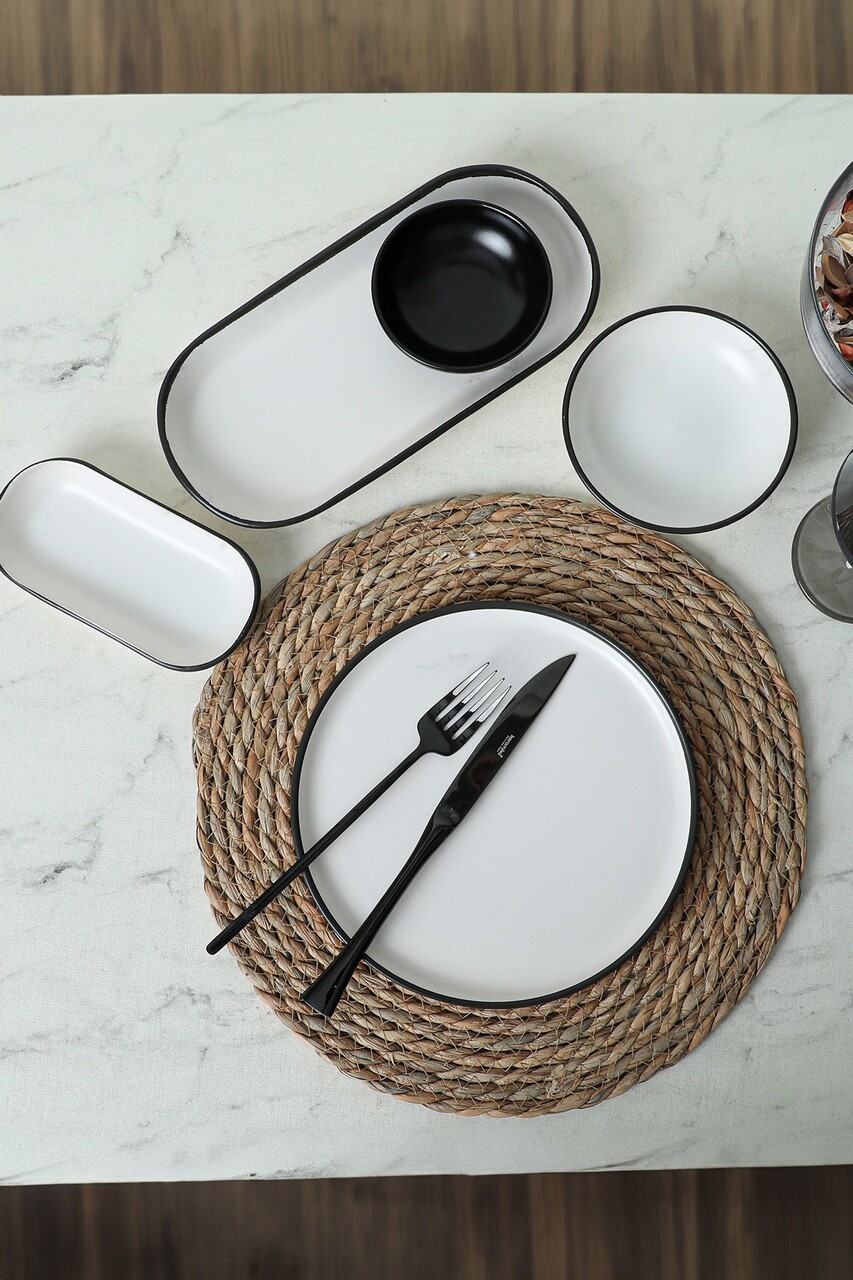 Set de mic dejun (18 piese), L'essentiel Maison, 275KRM1961, Antibacterian, Alb/Negru - view 5