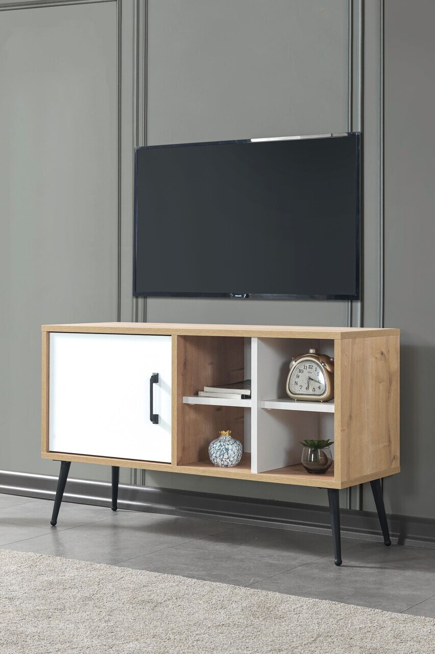 Comoda TV, Hanah Home, Şile 3111, 100x60x35 cm, PAL, Stejar safir / Antracit — imaginea 3