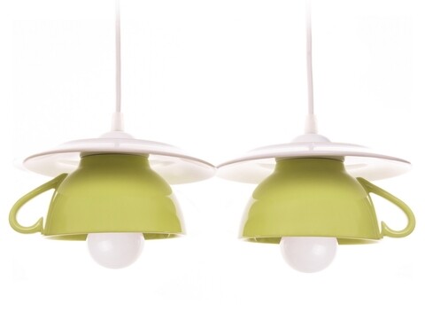 Lustra afternoon tea, deco republic, e27, 2x60w, ceramica, verde deschis