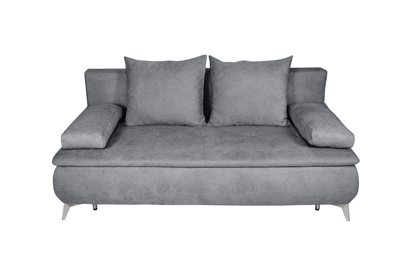 Canapea extensibila Sofie, cu lada pentru depozitare, 3 locuri, 203x92x86 cm, Gri - 1 | YEO