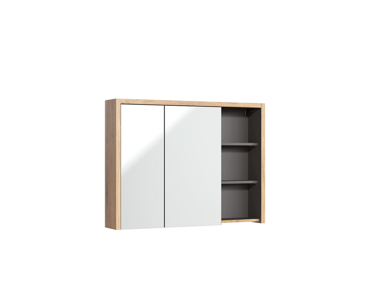 Set mobilier baie Devon 100 cm, dulap inalt, masca cu lavoar si cabinet cu oglinda, Comad, PAL, stejar/negru - view 4