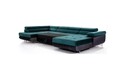Coltar extensibil stanga 6 locuri ELTAP, Rod-67, Rodrigo, 345x202x90 cm, lemn/poliester, verde/gri inchis