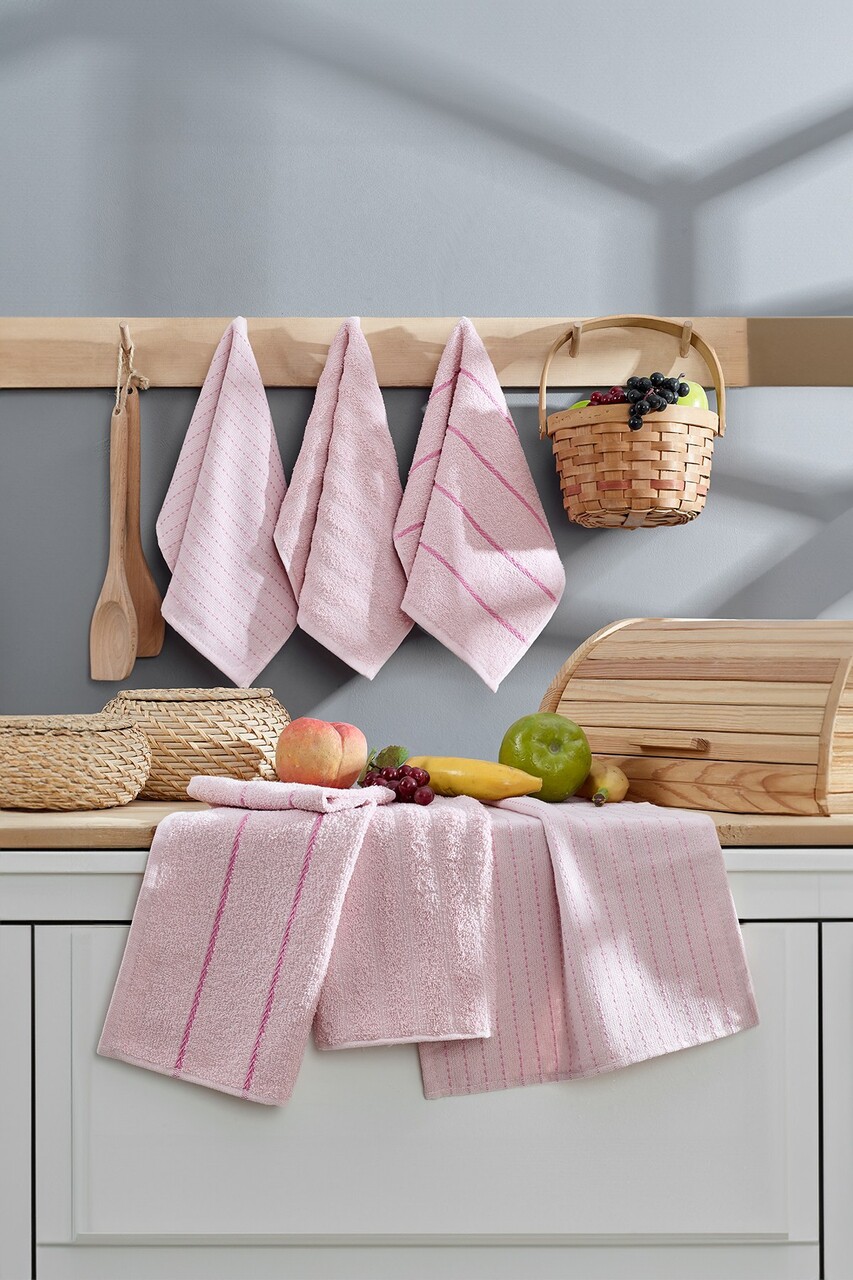 Set prosoape de baie, Eponj Home, Sofya, Bumbac, Roz pudra