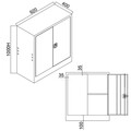 Dulap de depozitare cu incuietoare, Shelvoria, Js1003Sa, 92x100x40 cm, Otel, Gri / Galben