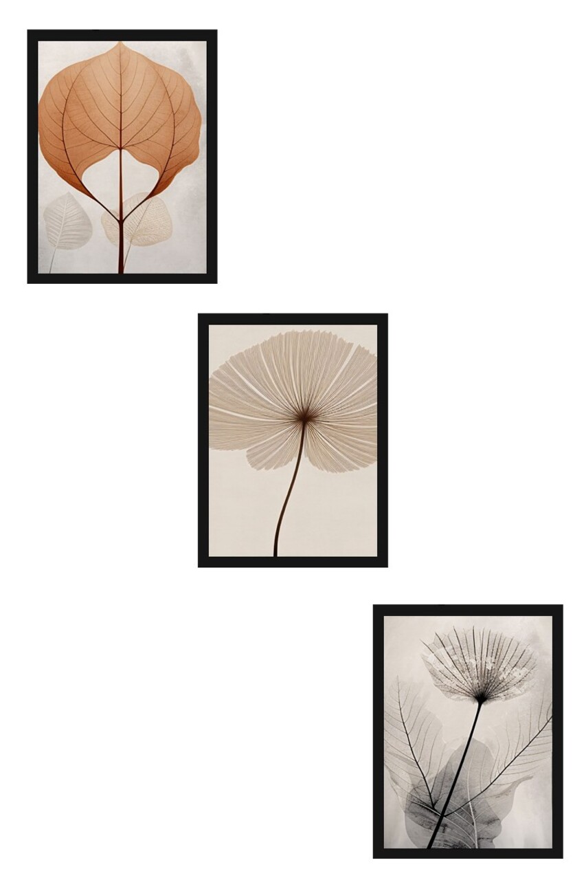 Set 3 tablouri decorative, Huhu481S, Cadru: 100% LEMN MASIV (Grosime: 2,5 cm), Multicolor - view 3