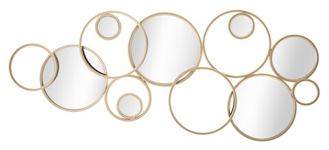 Decoratiune pentru perete, Mauro Ferretti, Mix Mirror, 123 x 4.5 x 51.5 cm, fier, auriu Accesorii decorative