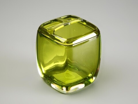 Suport pentru periute si pasta de dinti griffin, versa, 6.7x6.7x8.5 cm, polipropilena, verde